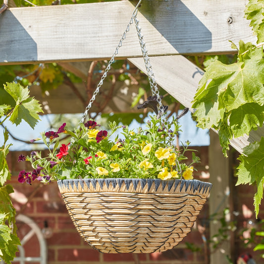 Smart Garden 14" Savanna Faux Rattan Hanging Basket