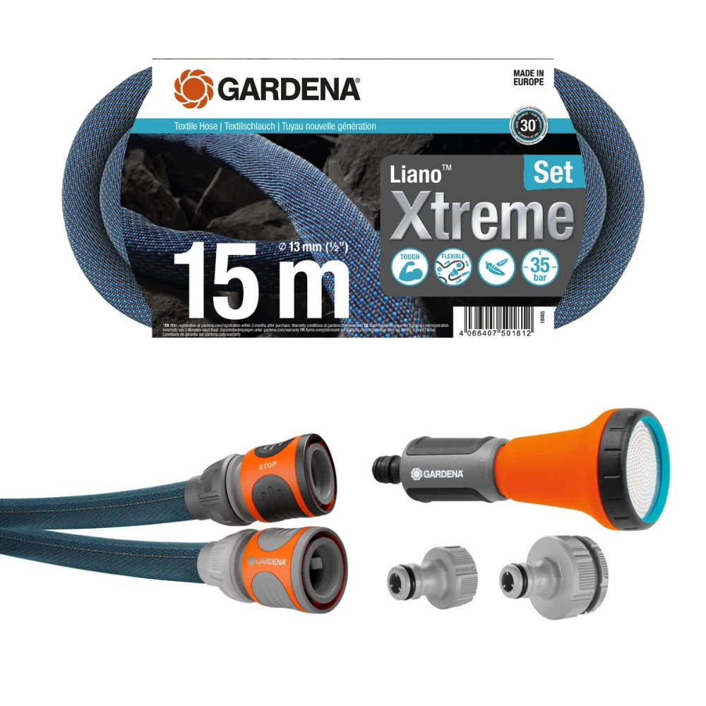 Textile Hose Liano Xtreme 13mm 15m Set Durable Garden Hose with Accessories