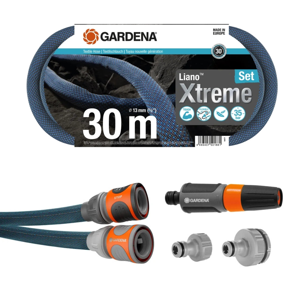 Textile Hose Liano Xtreme 13mm 30m Set Durable Garden Hose with Connectors