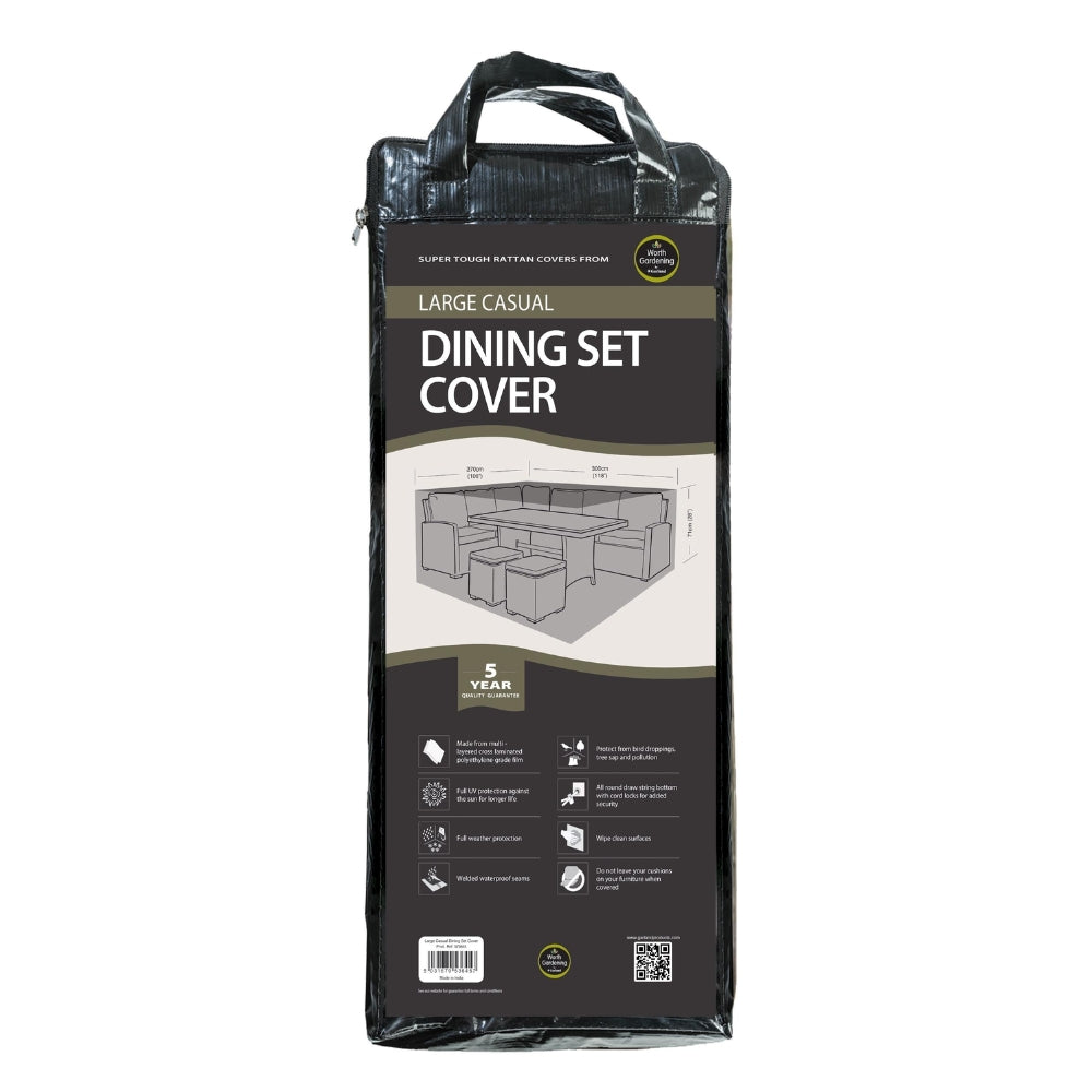 Worth Gardening Large Casual Dining Set Cover Black