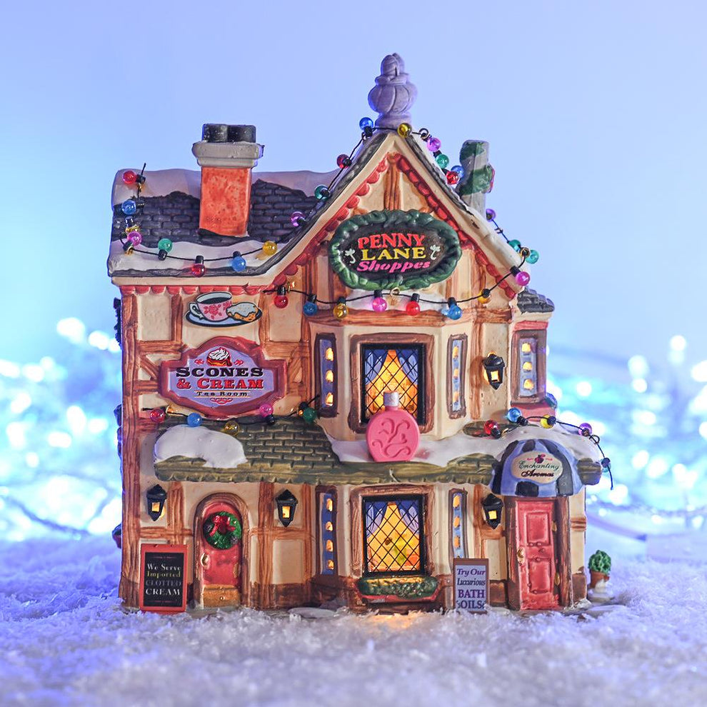 Lemax 1810 Christmas Shoppe - Casa Illuminata In Porcellana Per Villaggio Natalizio, Collezione 1993 - 2