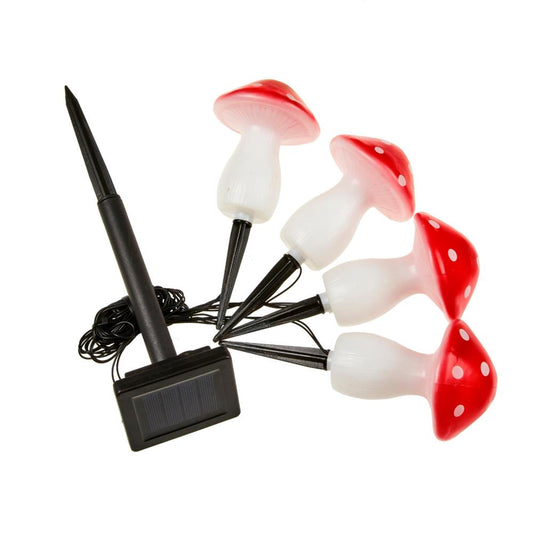 Fairy Mushroom Solar Stake Lights - Set of 4