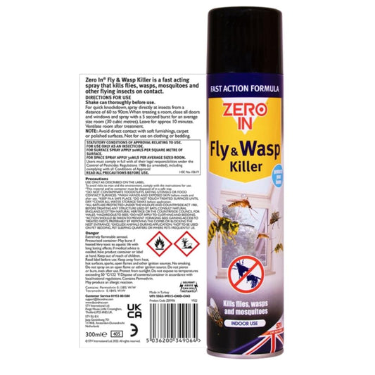 Fly & Wasp Killer Spray - 300ml Aerosol