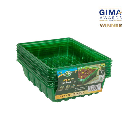 Gro-Sure Visiroot Half Seed Trays 8Pk