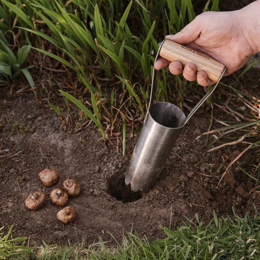 Kent & Stowe Large Hand Bulb Planter Stainless Steel