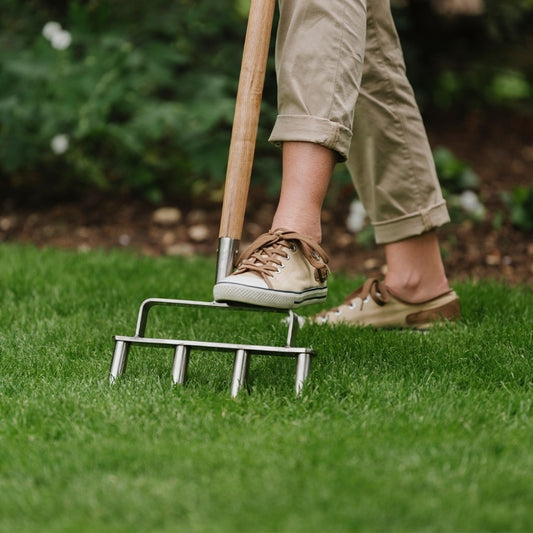 Kent & Stowe Lawn Aerator 4 Prong Stainless Steel