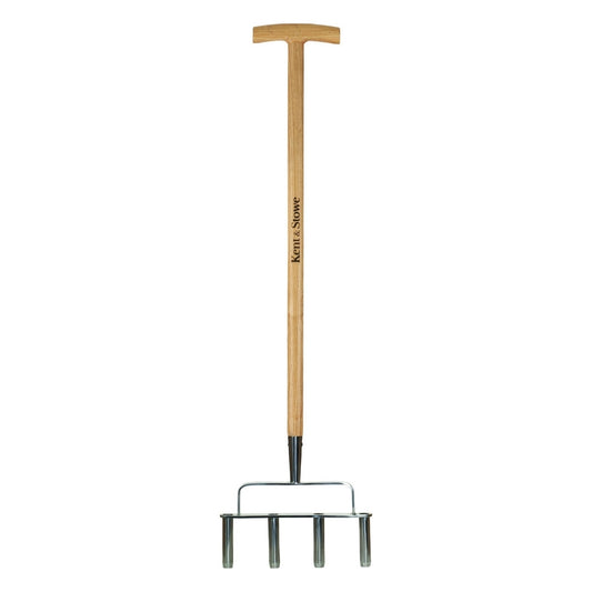 Kent & Stowe Lawn Aerator 4 Prong Stainless Steel