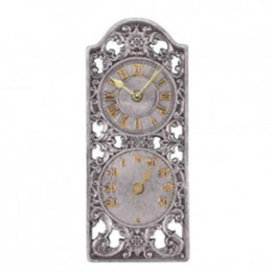 Outside In Westminster Wall Clock & Thermometer 30Cm X 13Cm