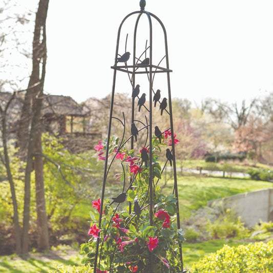 Perching Birds Obelisk -  Black 1.62m high