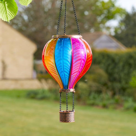 Smart Solar Rainbow Flaming Balloon Hanging Light