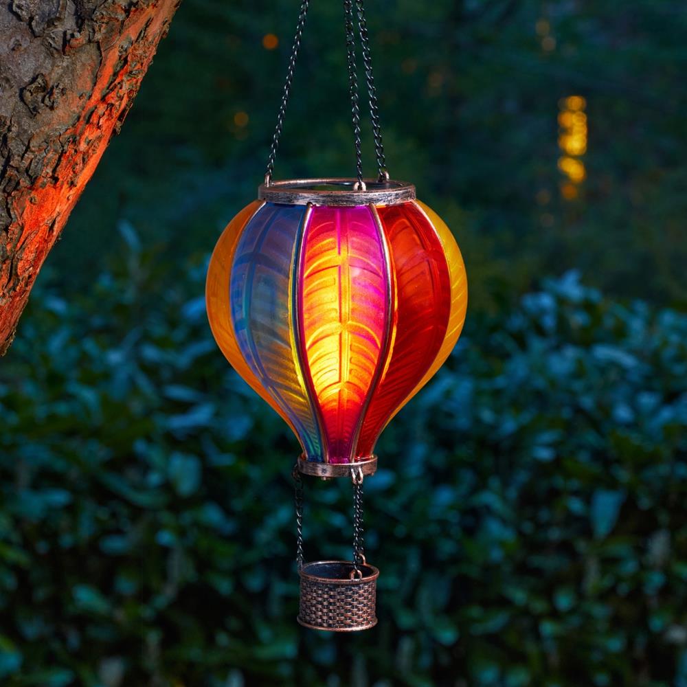 Smart Solar Rainbow Flaming Balloon Hanging Light