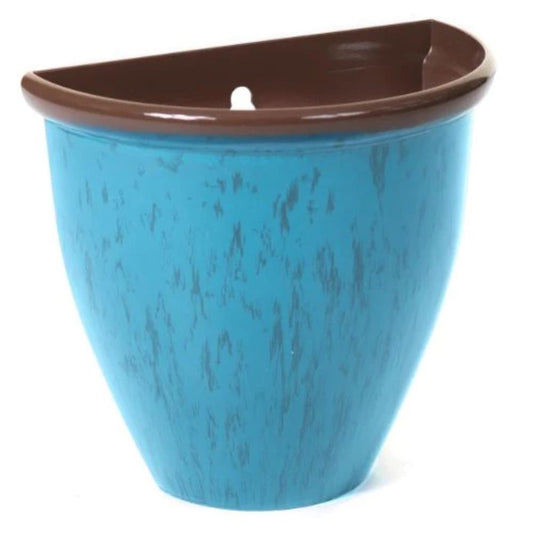 Running Glaze Wall Pot - Aqua