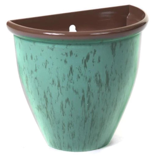 Running Glaze Wall Pot - Green