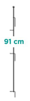 Small Multi-Purpose Grid Fence Latch Post Stake - Black (91cm)