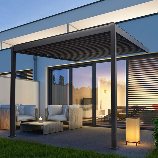 Titan Wall Mounted Pergola 3x3m Grey