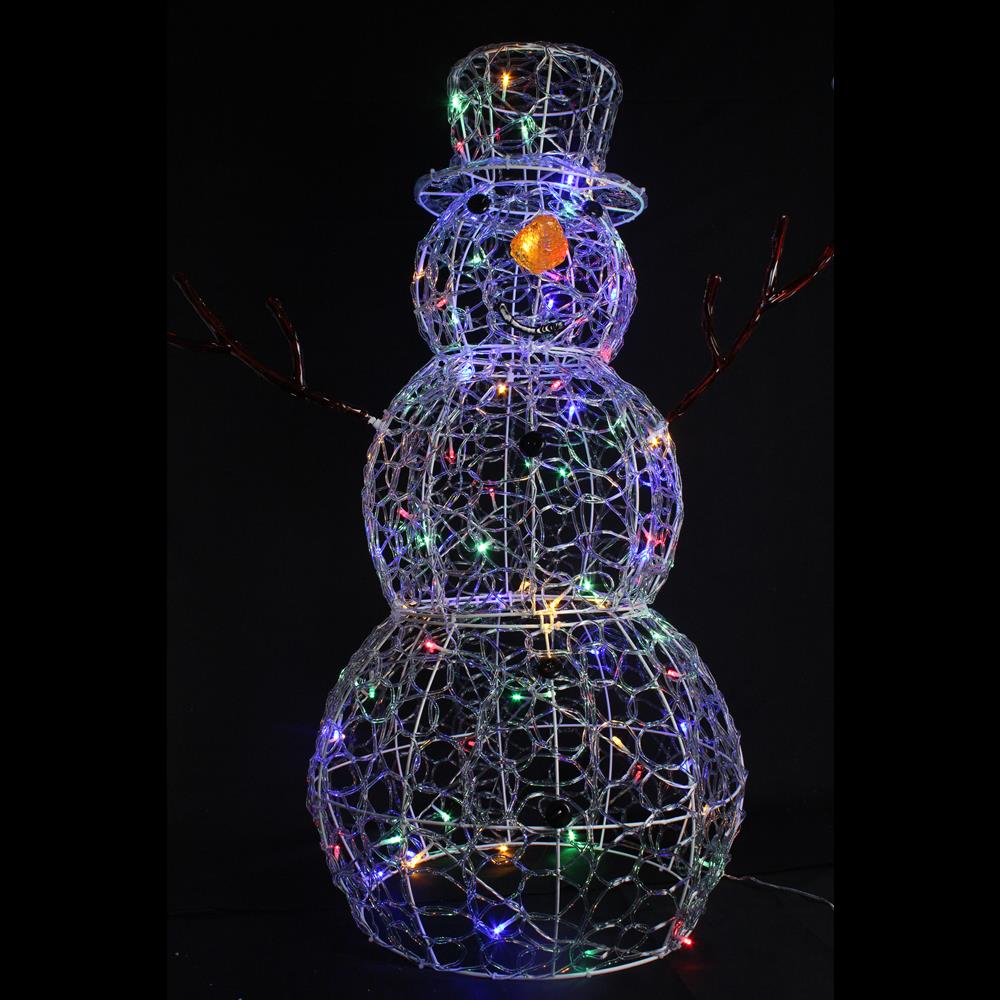 90cm Light up acrylic snow man - Acrylic Lighting - Polhill Garden Centre