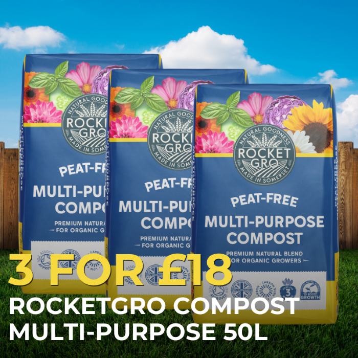 3 for £18 RocketGro Multi-Purpose Compost with Polhill+